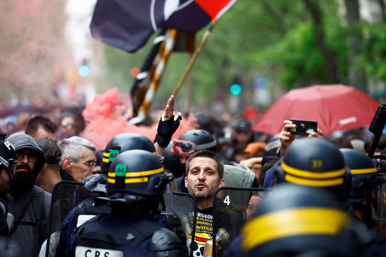 Protestas en Francia por el Día del Trabajador. Foto: Reuters.