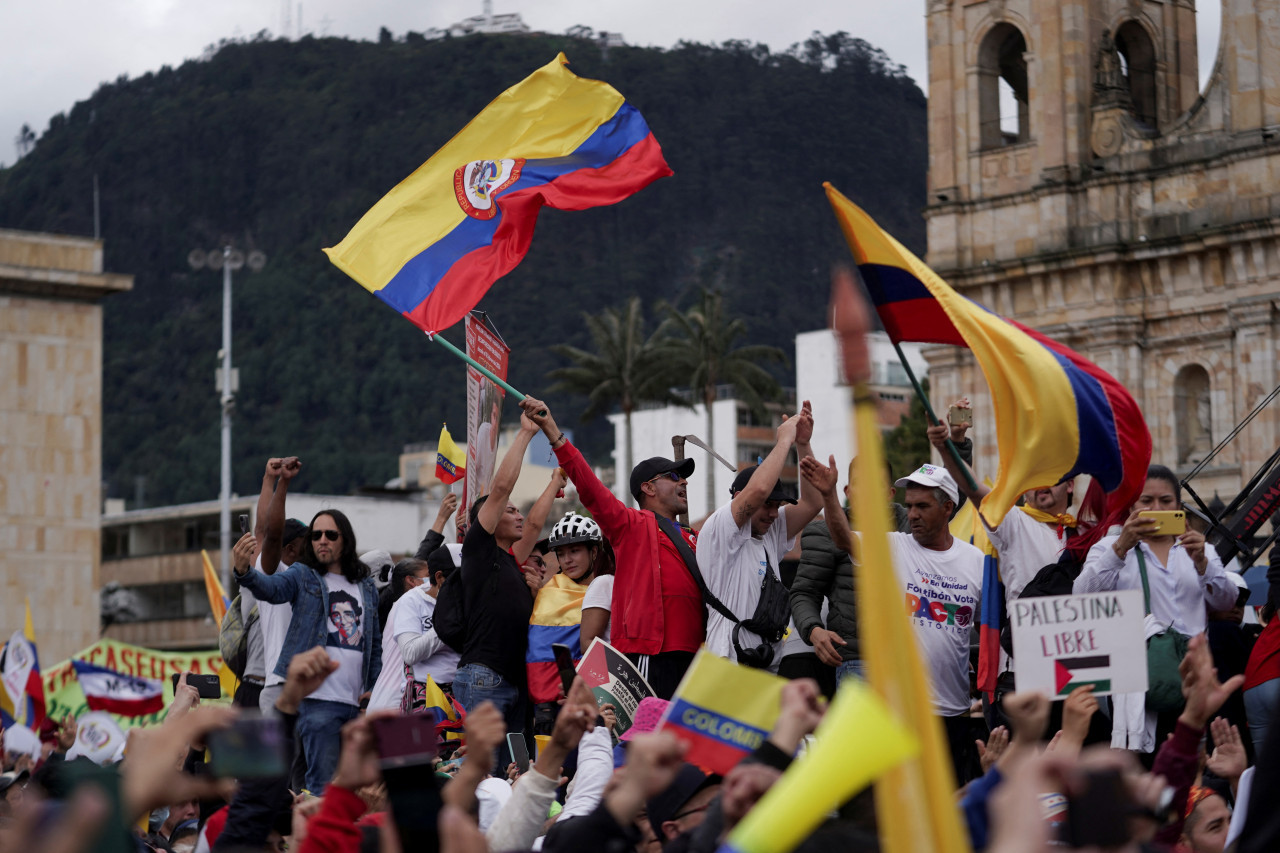 Seguidores de Gustavo Petro se manifestaron en Bogotá. Foto: Reuters