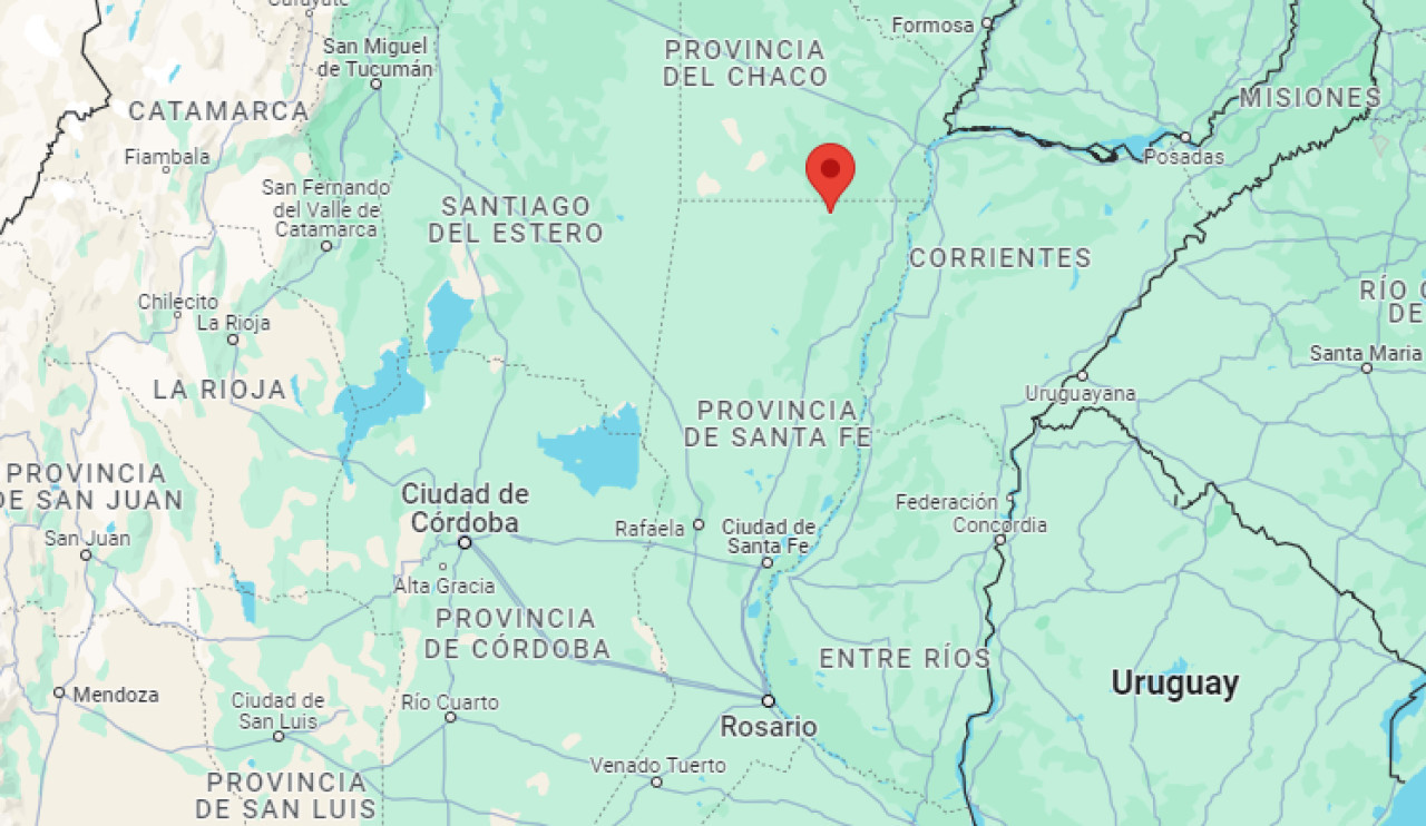 Los Amores, un pueblo ubicado en el norte de Santa Fe. Foto: Google Maps