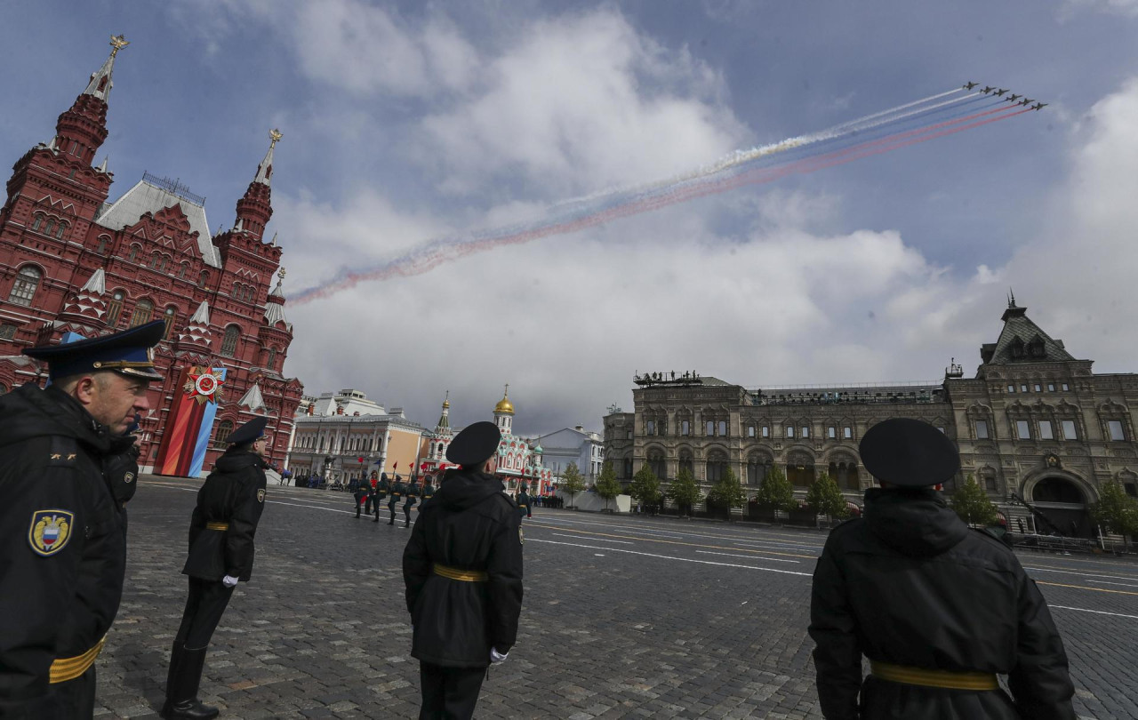 Desfile militar en Rusia por el Día de la Victoria. Foto: EFE.