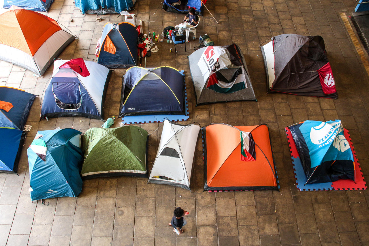 Acampada en universidades de Brasil contra la guerra en Gaza. Foto: EFE