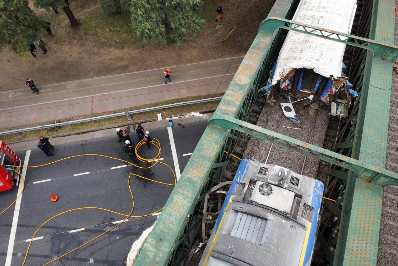 Choque de un tren de la línea San Martín. Foto: NA.