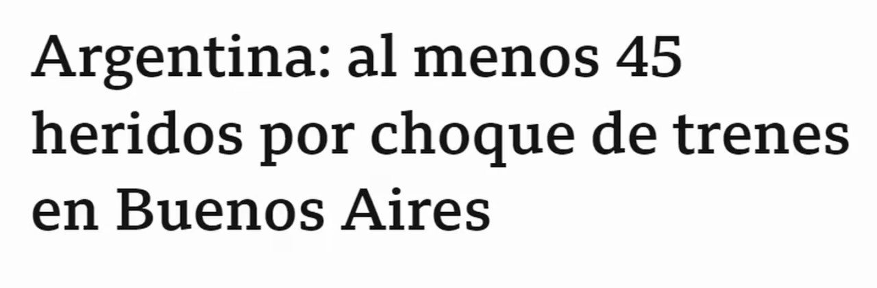 Así informaba la BBC sobre el choque de trenes en Palermo. Foto: captura de pantalla