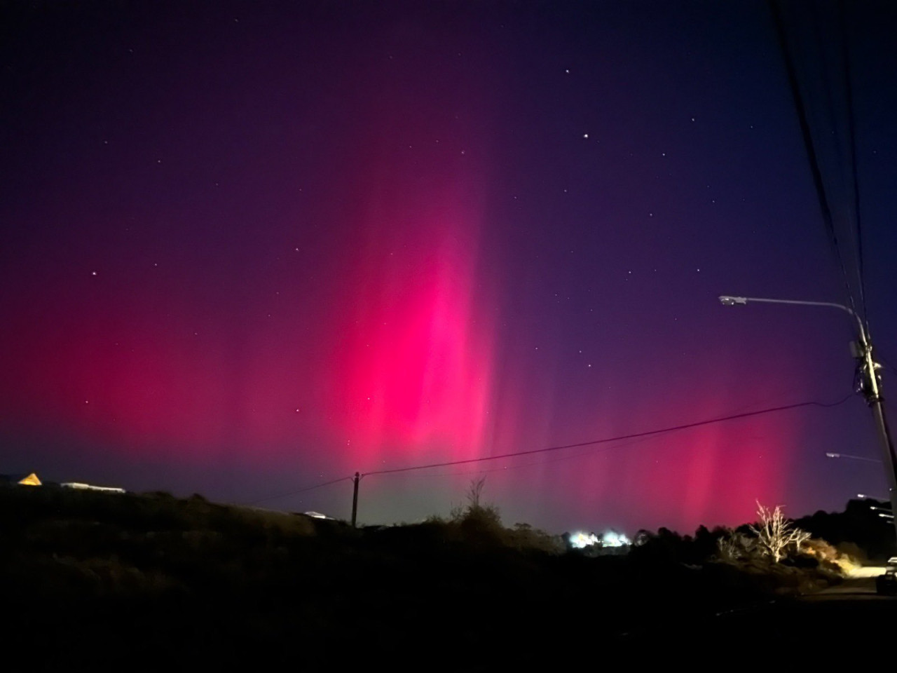 Aurora austral en Ushuaia. Foto: X