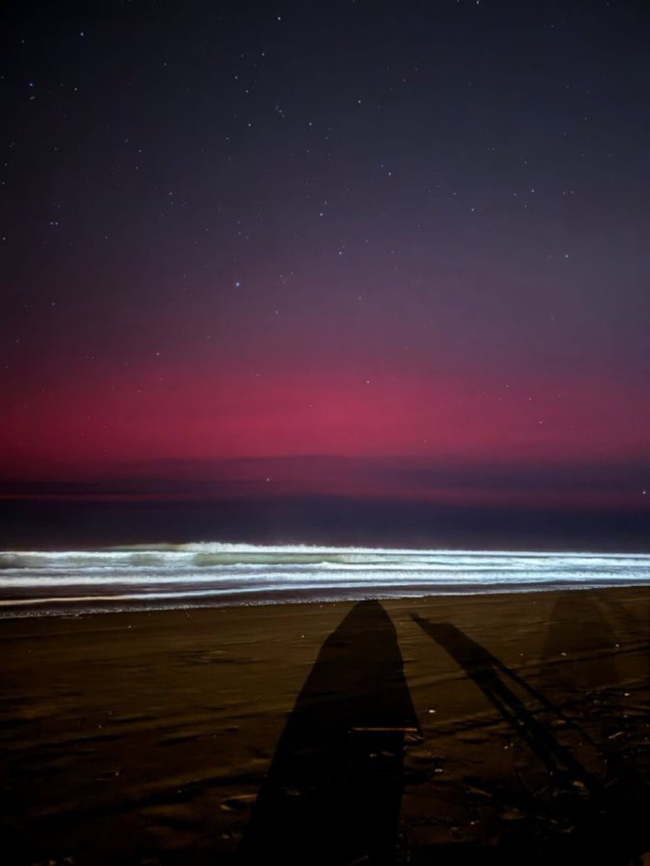 Auroras australes en Pinamar.