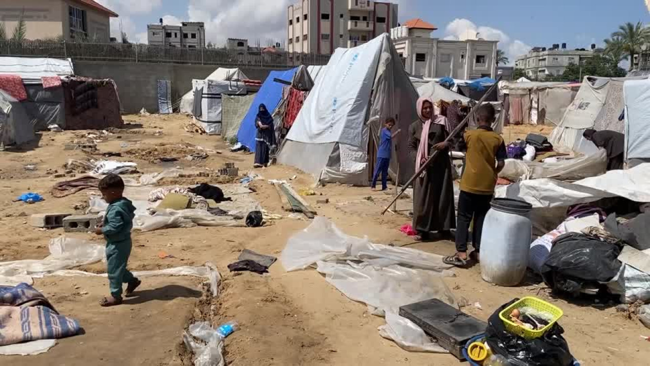 Carpas de palestinos que escapan de los bombardeos en Rafah. Foto: Reuters.