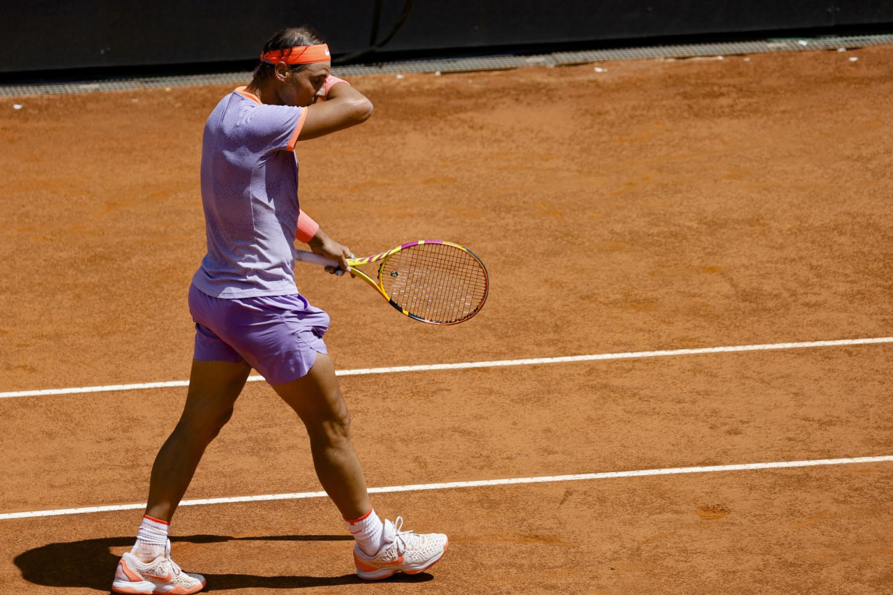 Rafael Nadal en el Masters 1000 de Rom. Foto: EFE.