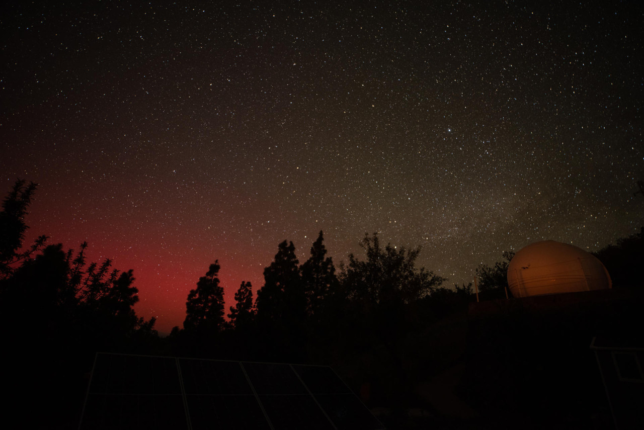 Aurora boreal; Islas Canarias. Foto: EFE.