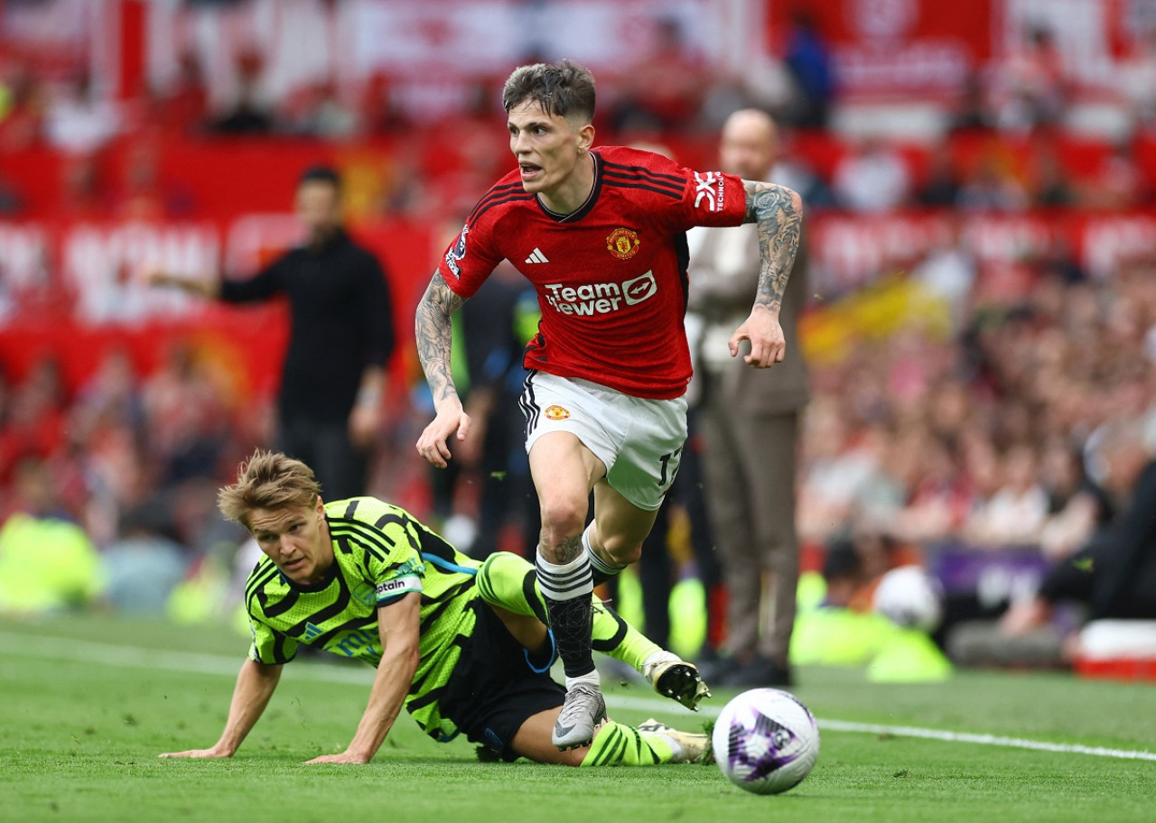 Alejandro Garnacho; Manchester United vs. Arsenal. Foto: Reuters.