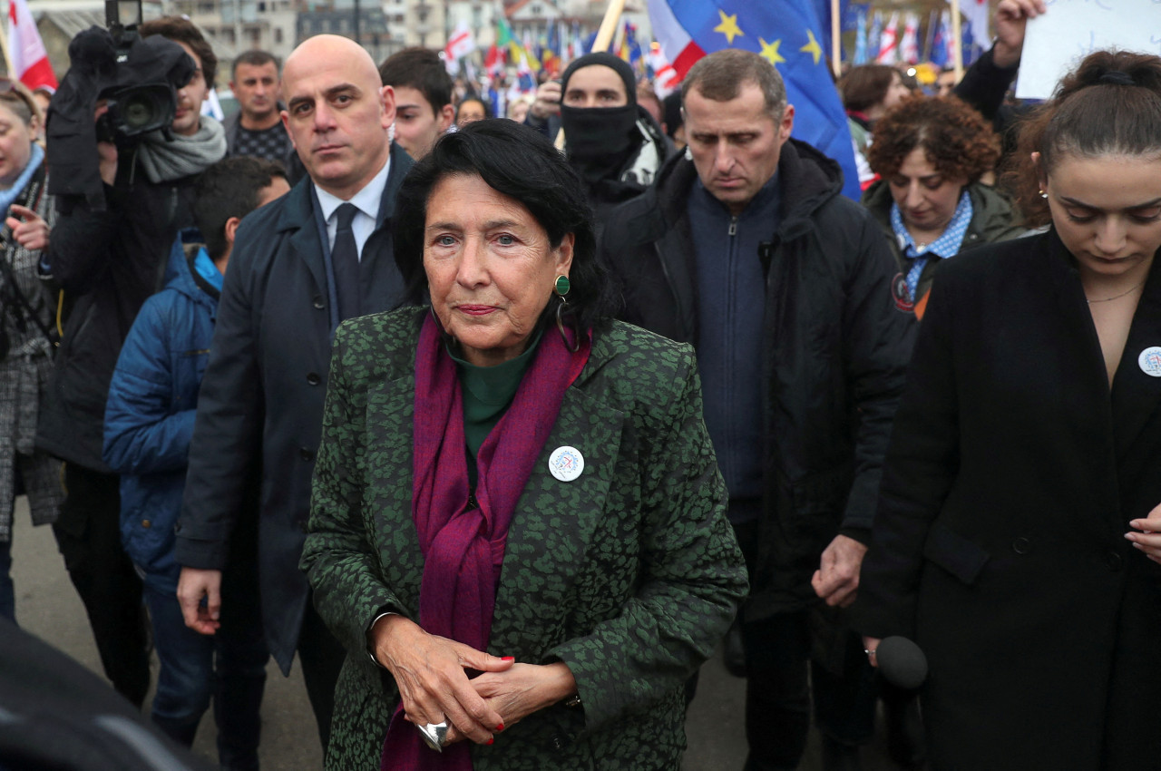 Presidenta de Georgia veta ley de injerencia extranjera. Foto: Reuters.