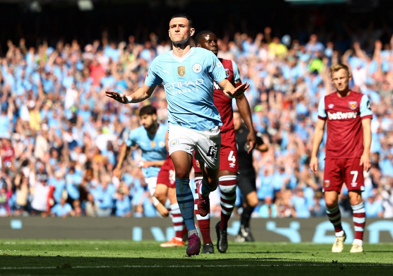 Phil Foden; Manchester City vs. West Ham United. Foto: Reuters.