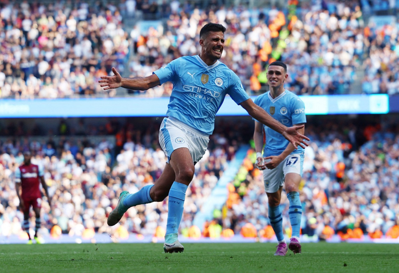 Rodri; Manchester City vs. West Ham United. Foto: Reuters.