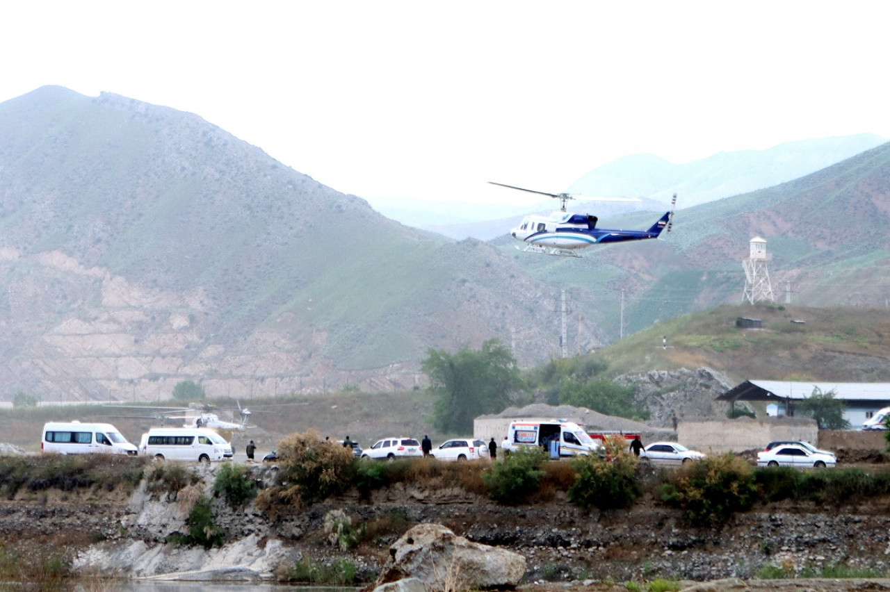 Helicóptero donde viajaba Ebrahim Raisí. Foto: Reuters.