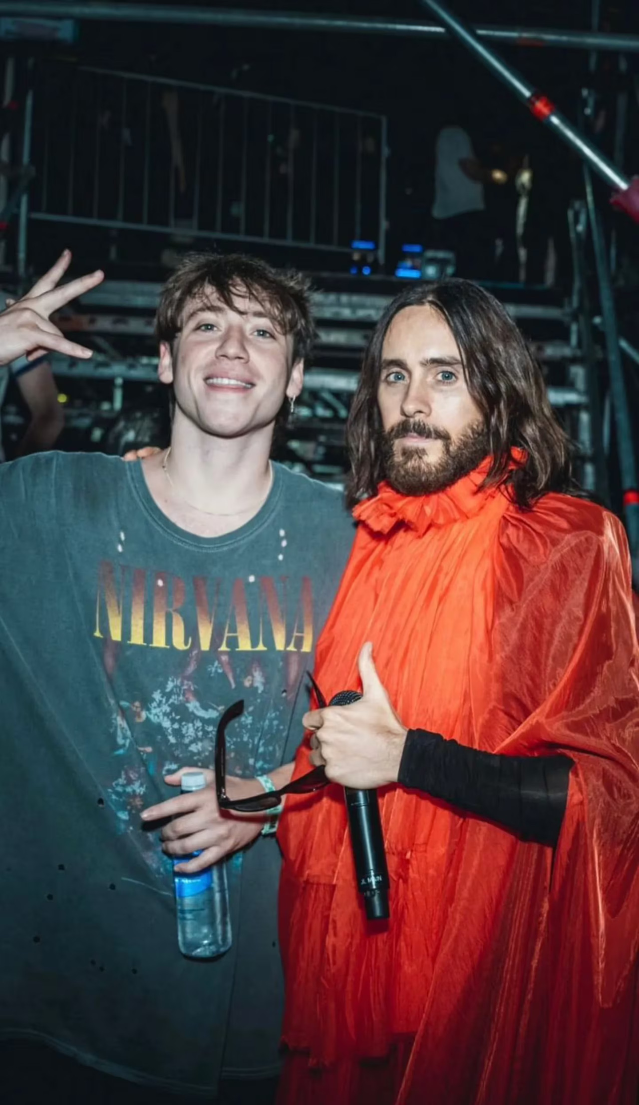 Jared Leto junto a Paula Londra. Foto: Instagram/lollapaloozaar