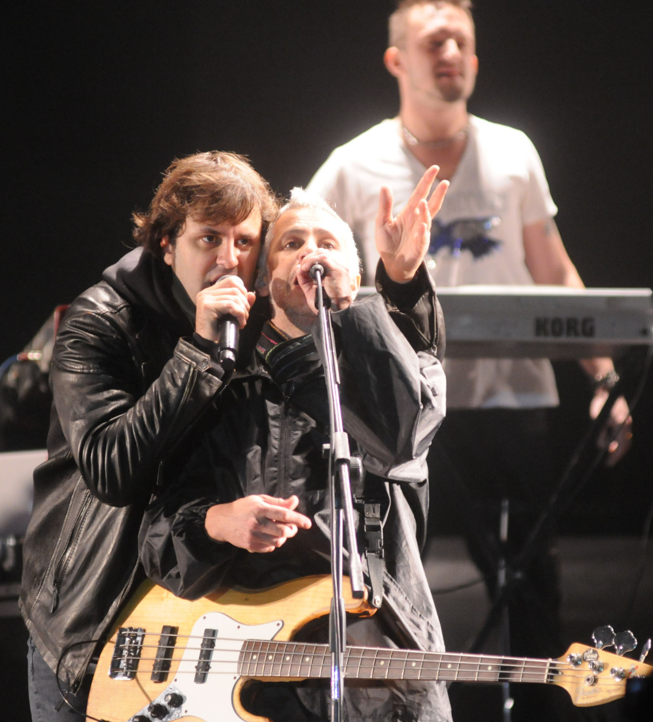 Ciro Martínez y Micky Rodríguez en la última presentación de Los Piojos en 2009. Foto: NA.