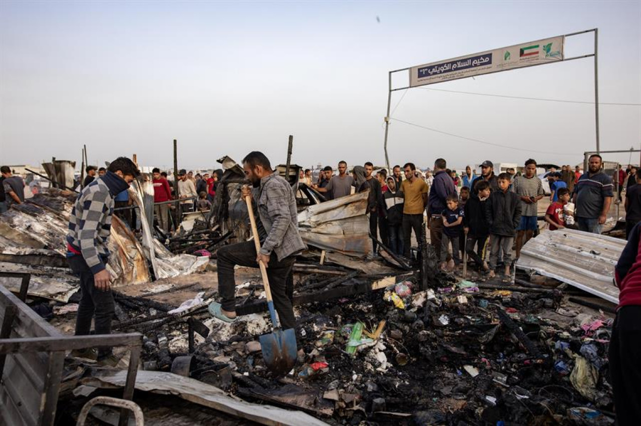 Graves ataques en Rafah, Gaza. Foto:EFE