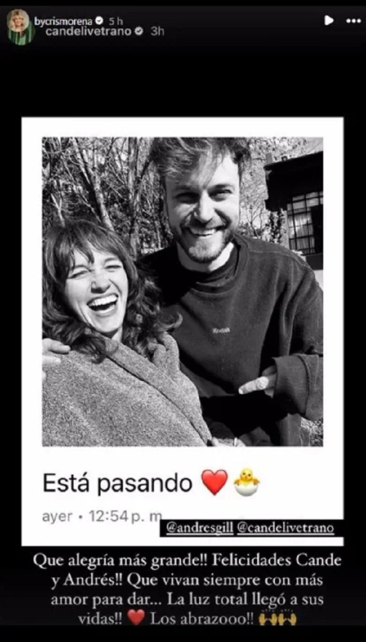 Las felicitaciones de Cris Morena. Foto: Instagram.