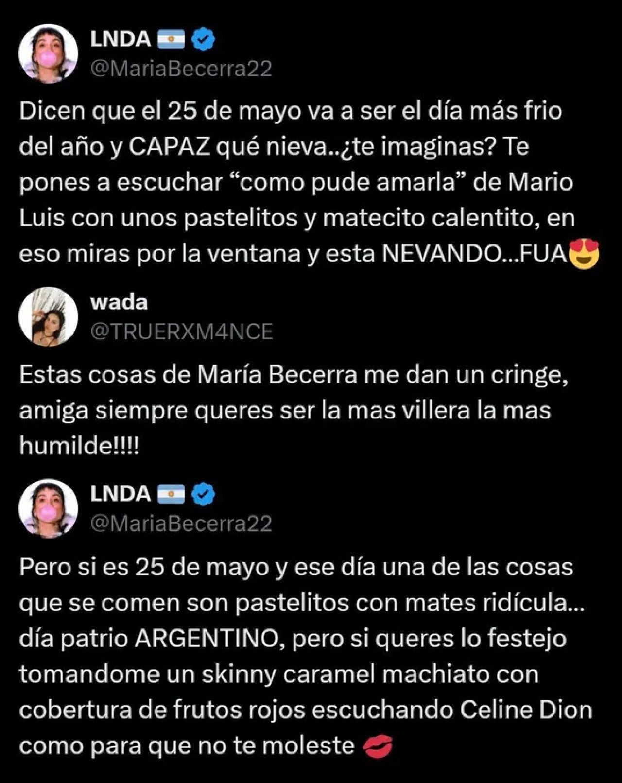 El cruce de María Becerra con una fanática. Foto: redes sociales.