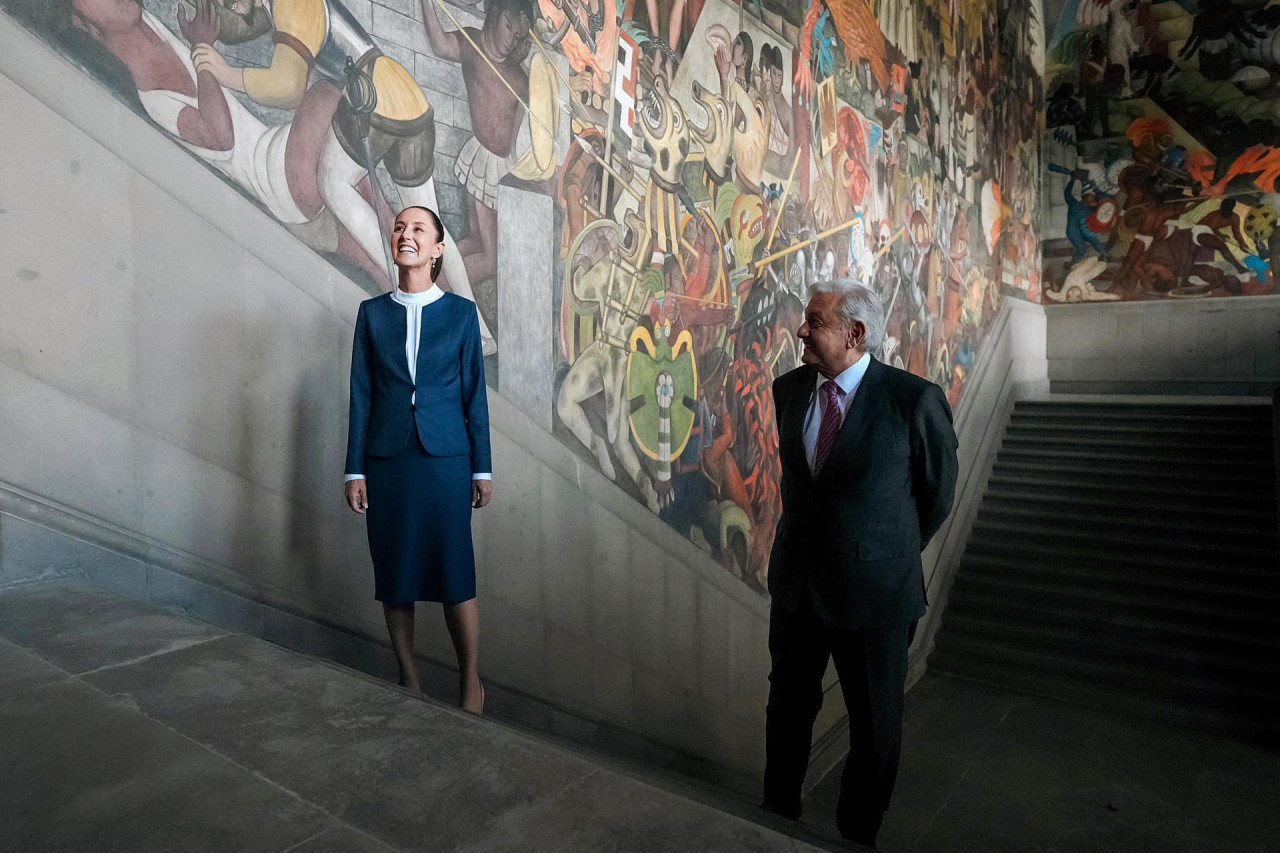 Claudia Sheinbaum y Andrés Manuel López Obrador. Foto: EFE