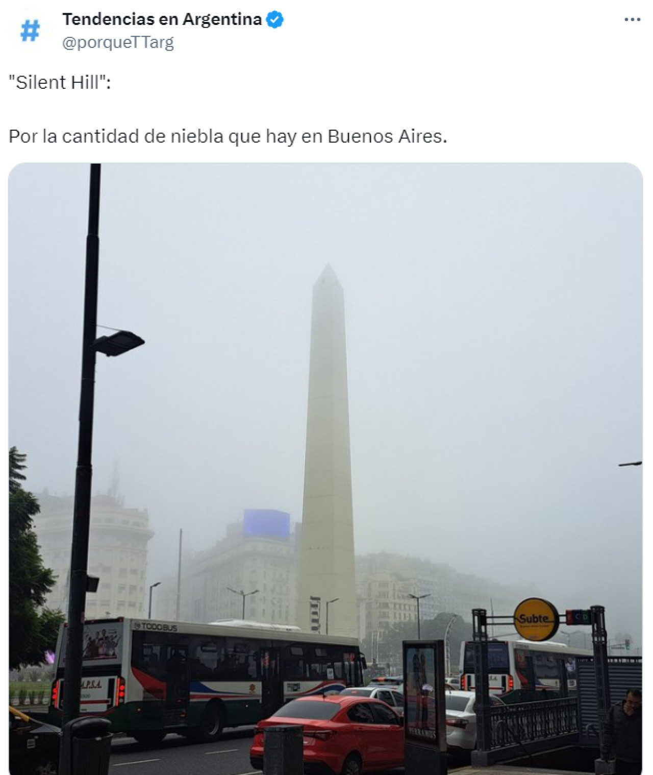 Las repercusiones en X por la neblina en Buenos Aires.