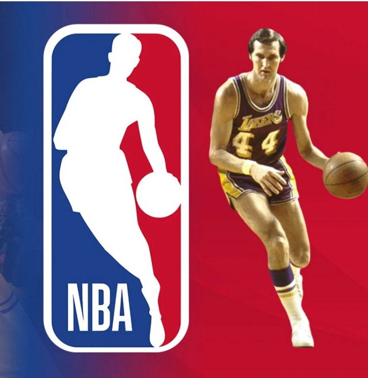 Jerry West, la icónica figura del logo de la NBA. Foto: X @official_bscott.