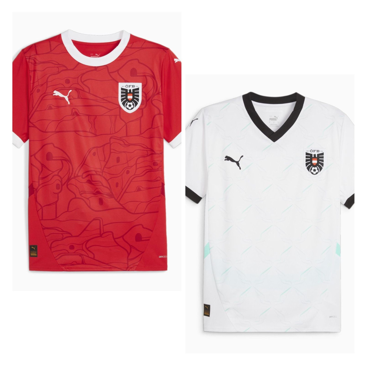 Camiseta titular y suplente de Austria.