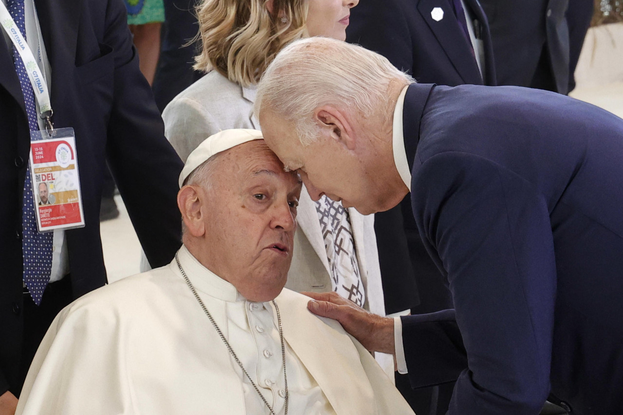 Encuentro entre el Papa Francisco y Joe Biden. Fuente: EFE