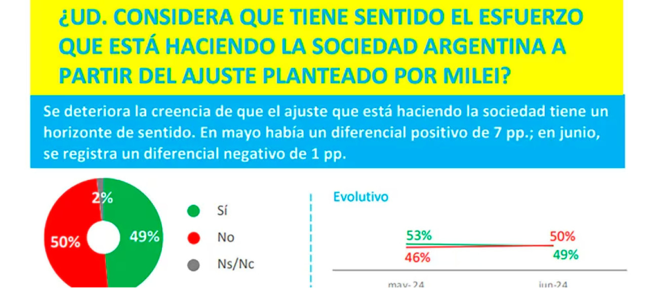 Sondeo sobre el ajuste. Foto: Opina Argentina