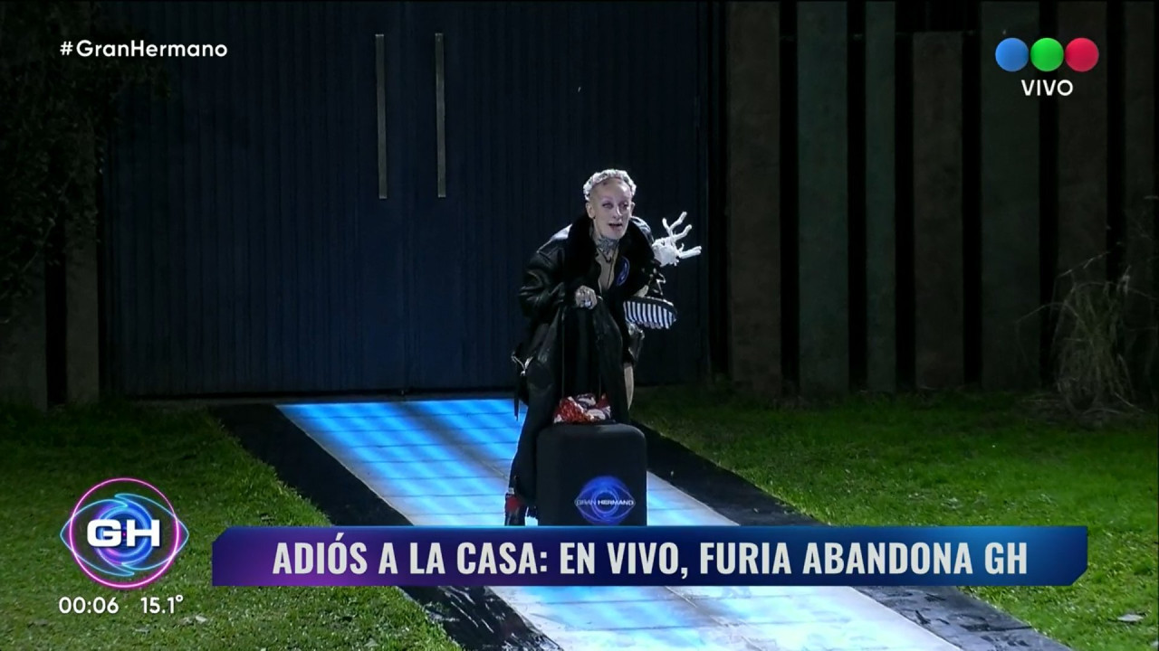 Furia fue eliminada de la Casa de Gran Hermano. Foto: Captura.