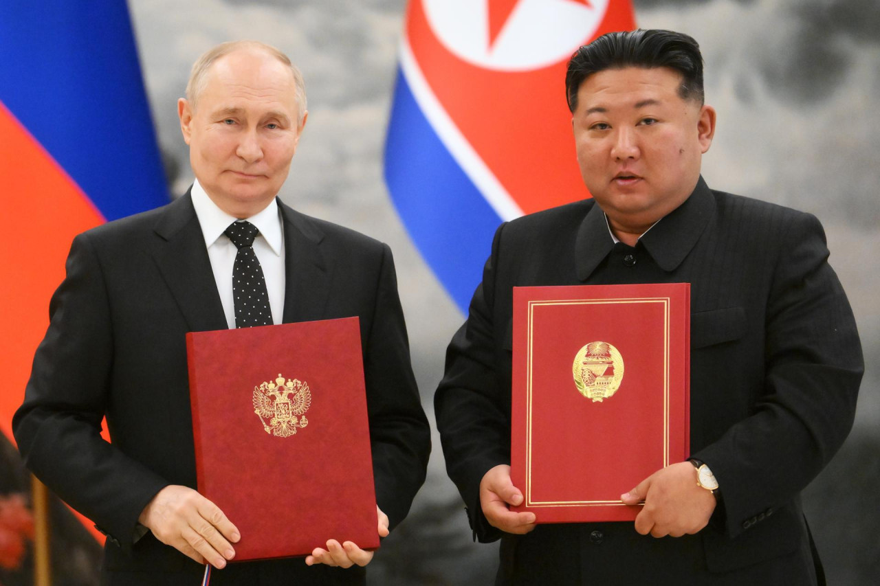 Vladimir Putin y Kim Jong-Un. Foto: EFE.