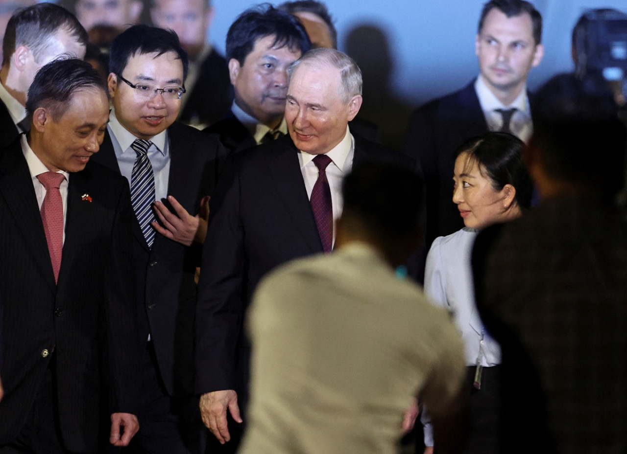 La llegada de Vladímir Putin a Vietnam. Foto: Reuters.