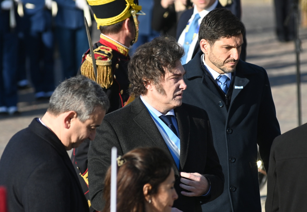 Javier Milei en el acto del día de la Bandera en Rosario. Foto: NA.