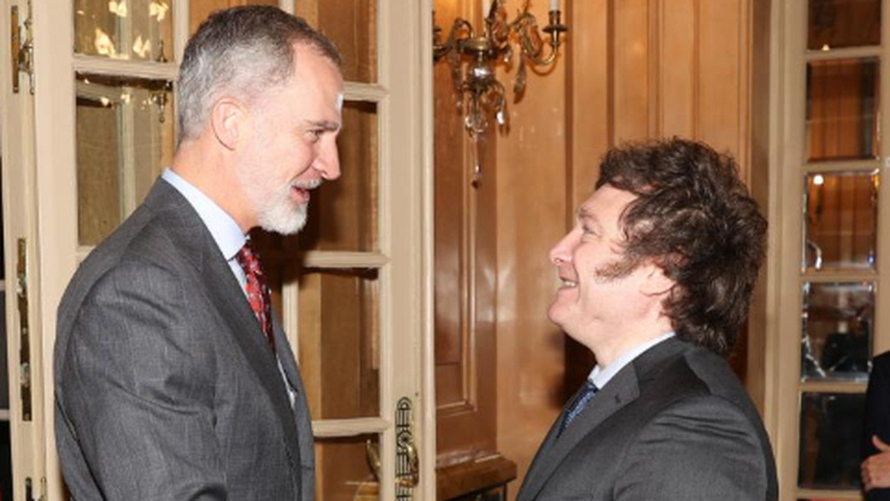 Javier Milei y Rey Felipe VI. Foto: EFE