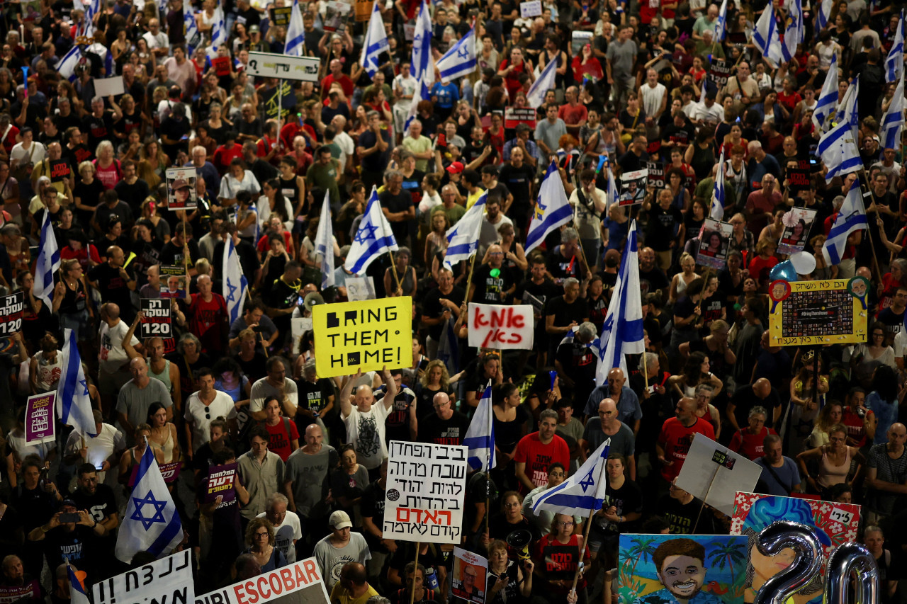 Protestas en Israel contra Netanyahu. Foto: Reuters