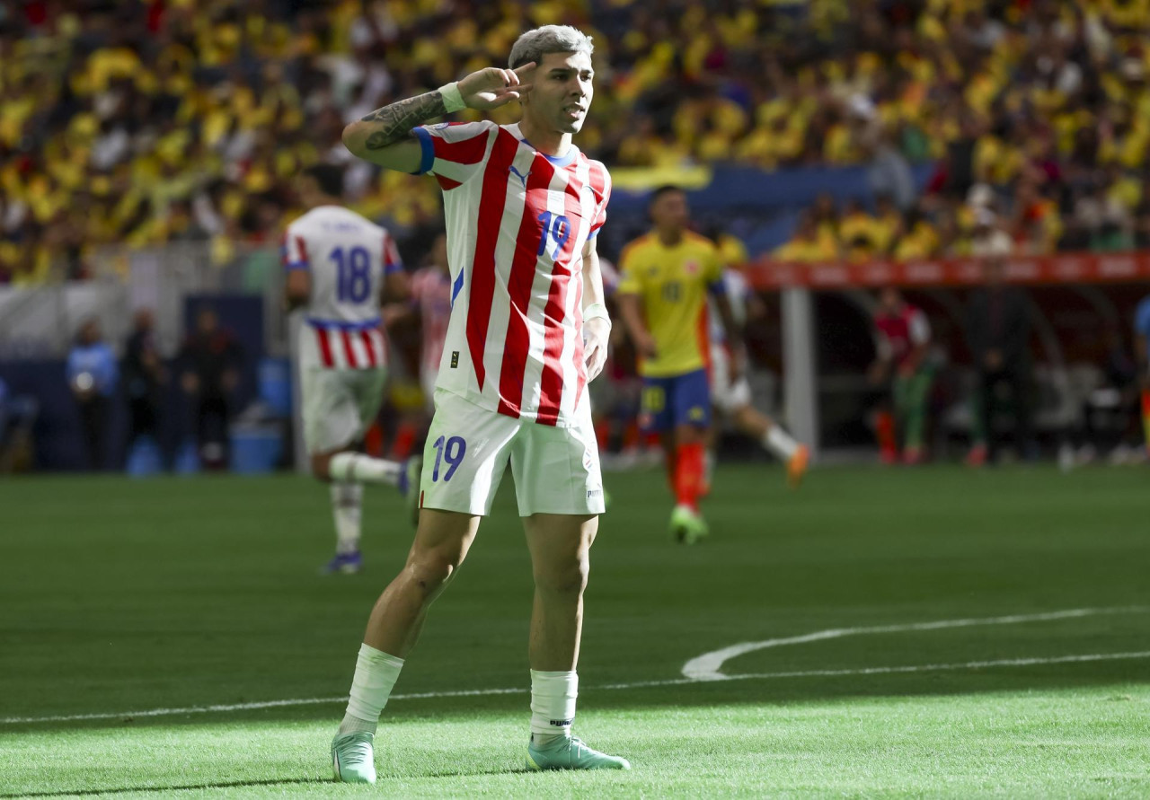 Julio Enciso; Colombia vs. Paraguay; Copa América 2024. Foto: EFE.