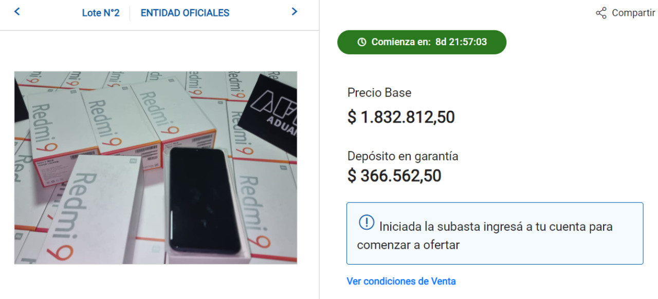 Las subastas que realiza la AFIP. Foto: Subastas Banco Ciudad.