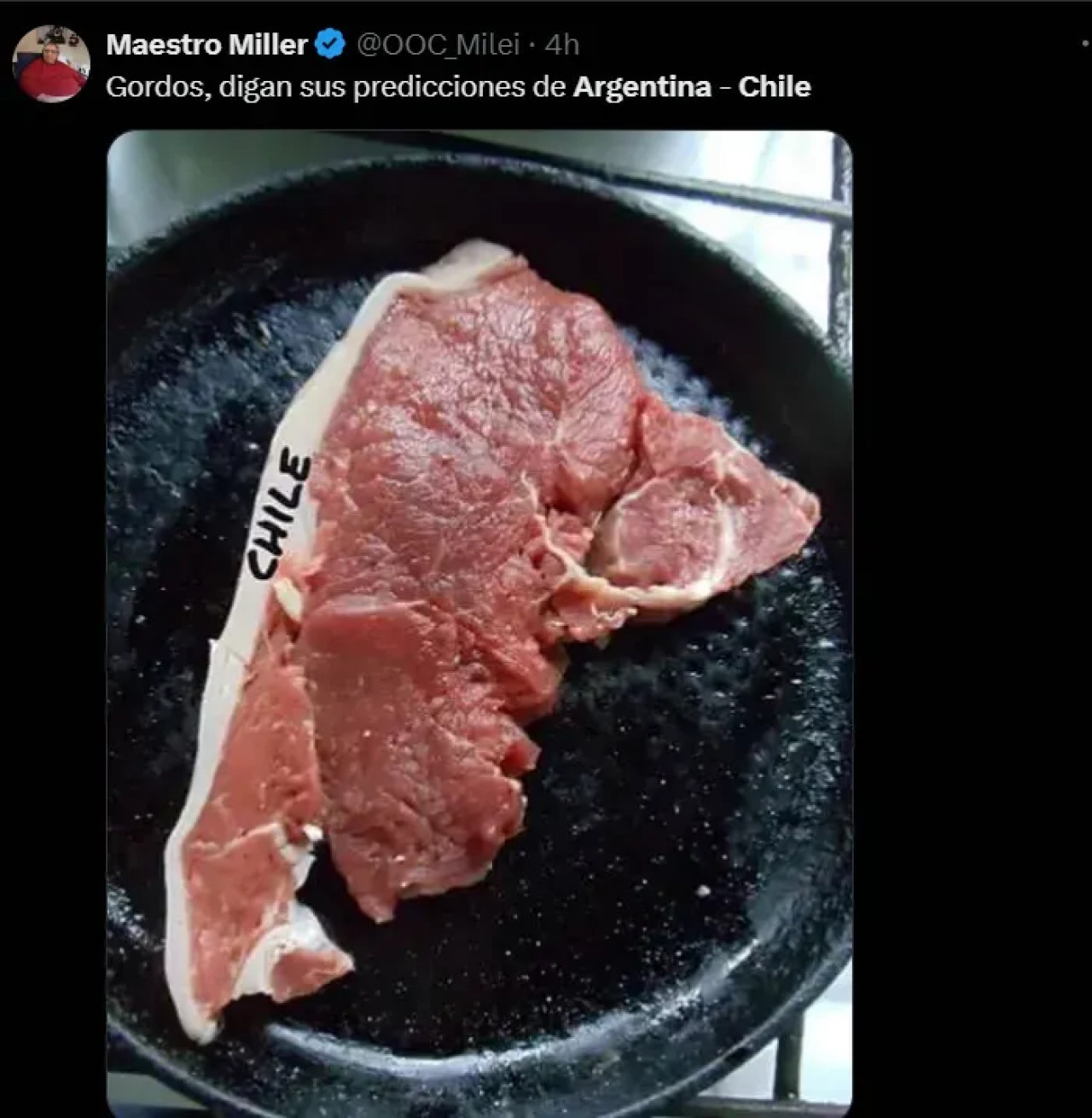 Memes del partido entre Argentina y Chile. Foto: X