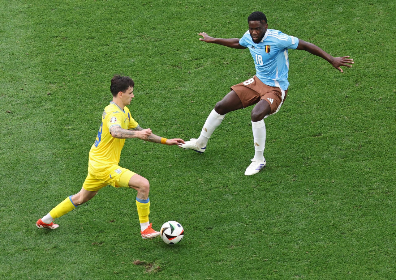 Ucrania vs Bélgica, Eurocopa. Foto: EFE