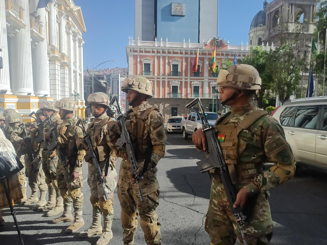 Levantamiento militar en Bolivia. Foto: EFE