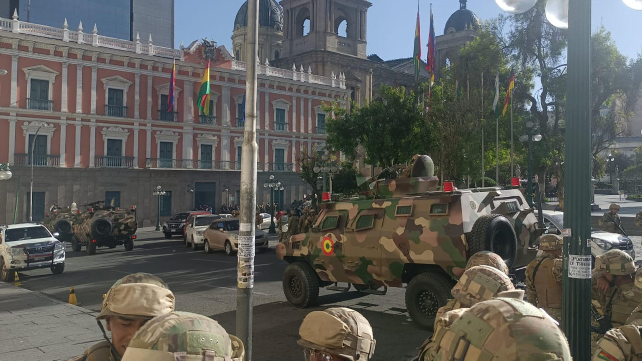 Levantamiento militar en Bolivia. Foto: EFE