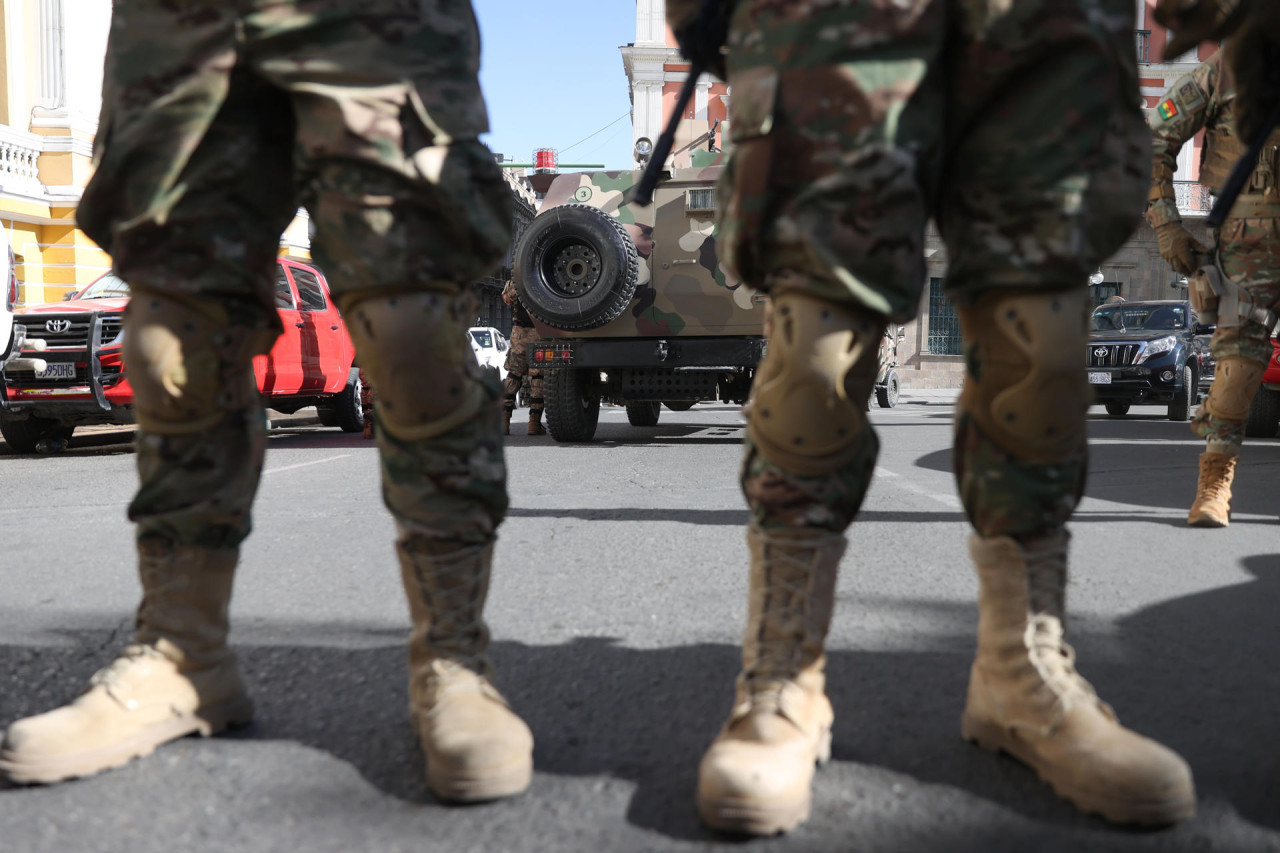 Movilización de militares en Bolivia. Foto: EFE