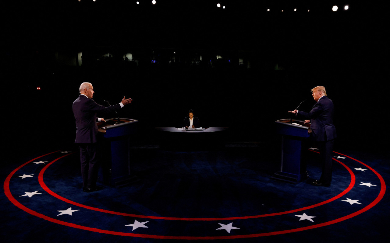 Debate presidencial entre Trump y Biden. Foto: Reuters.