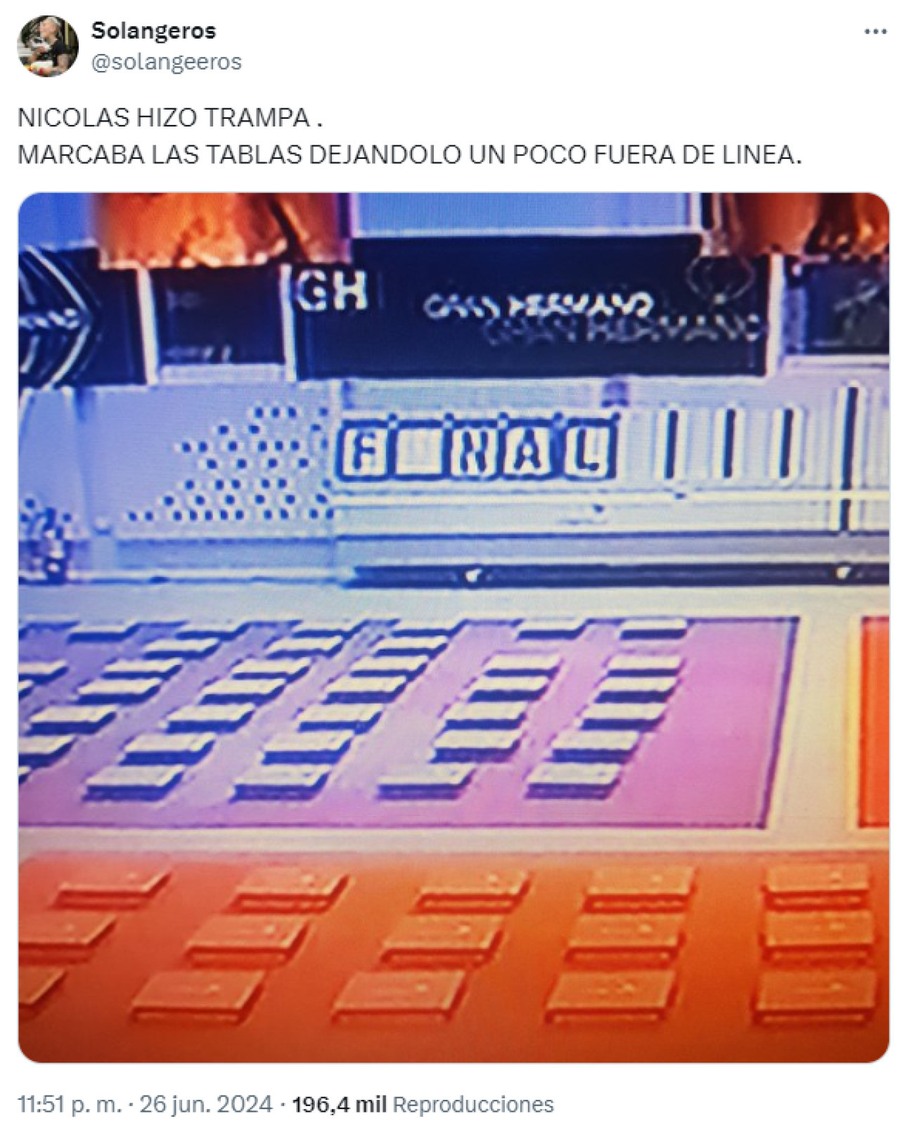 Los usuarios hablan del juego de Nicolás en la prueba del líder. Foto: X.