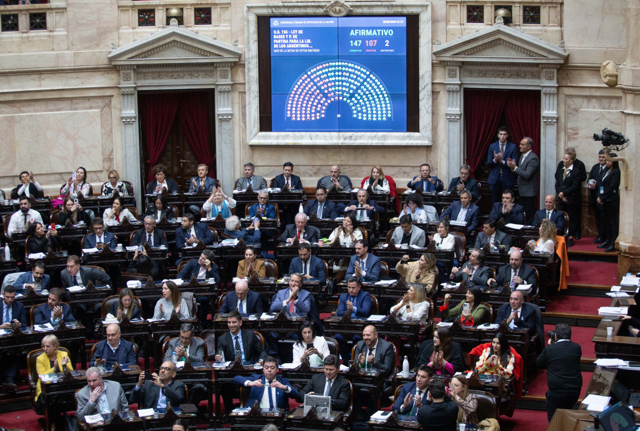 La Cámara de Diputados aprobó la Ley Bases y el paquete fiscal. Foto: NA.