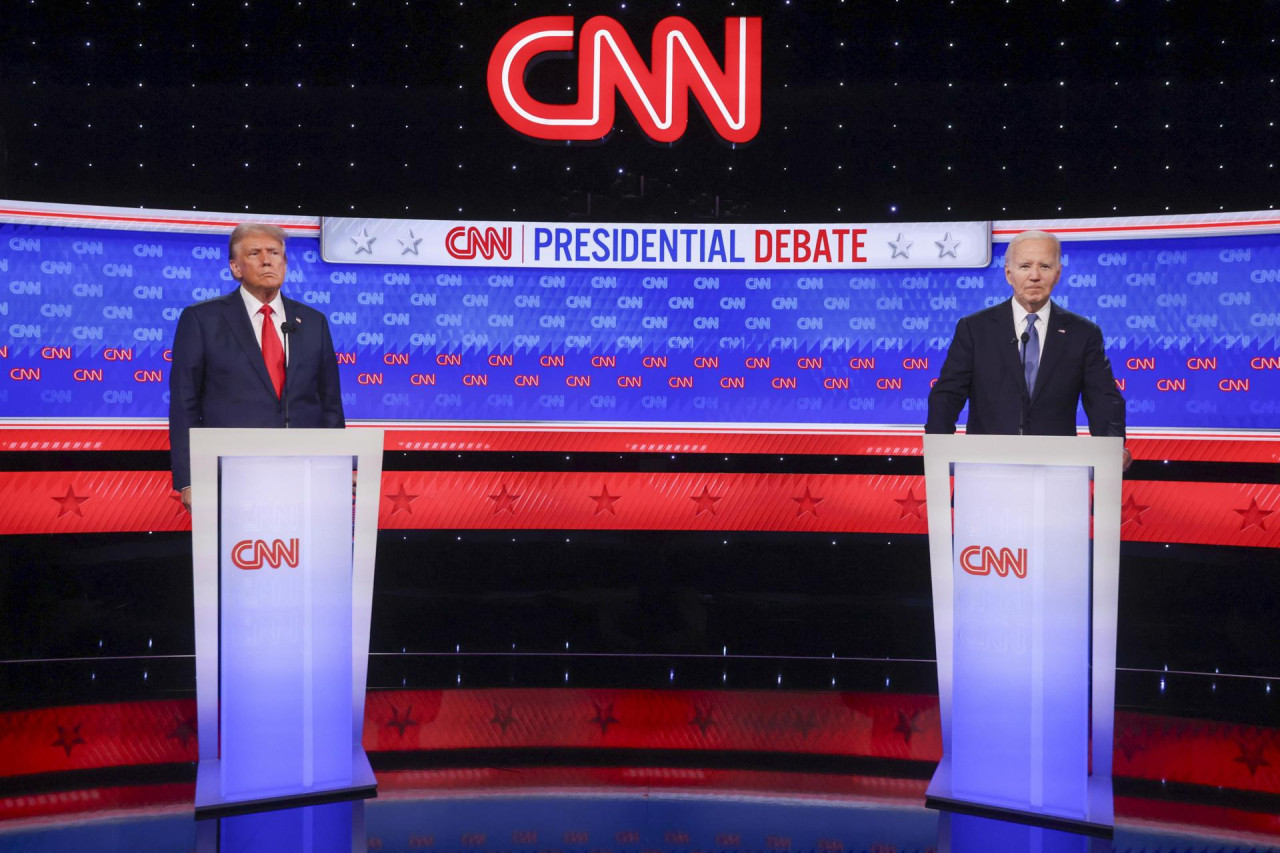 Trump y Joe Biden, debate presidencial en EEUU. Foto: EFE