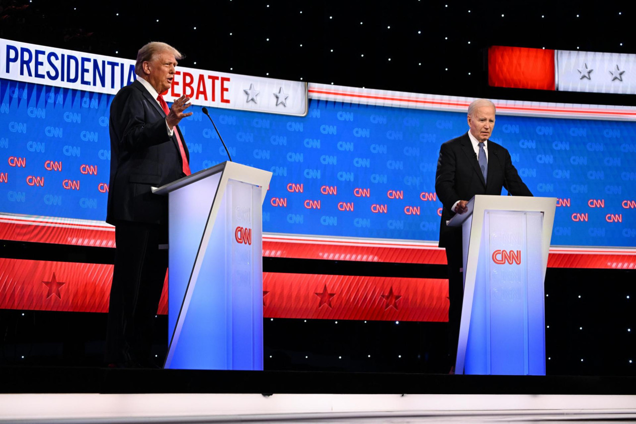 Debate presidencial entre Joe Biden y Donald Trump. Foto: EFE.