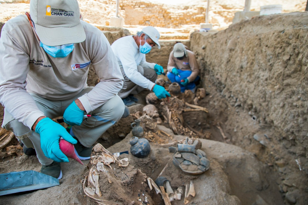 Descubrimientos en el yacimiento Chan Chan, en Perú. Foto: Proyecto Especial Complejo Arqueológico Chan Chan