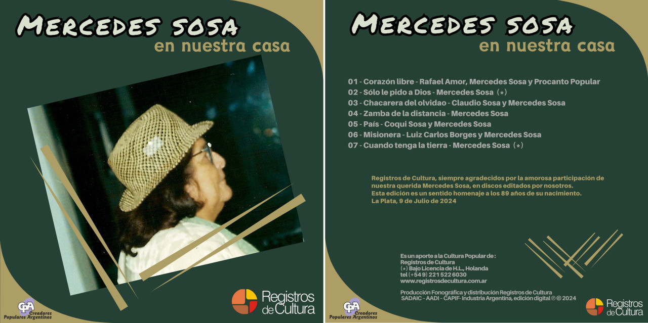 "Mercedes Sosa en nuestra casa", EP de Registros de Cultura