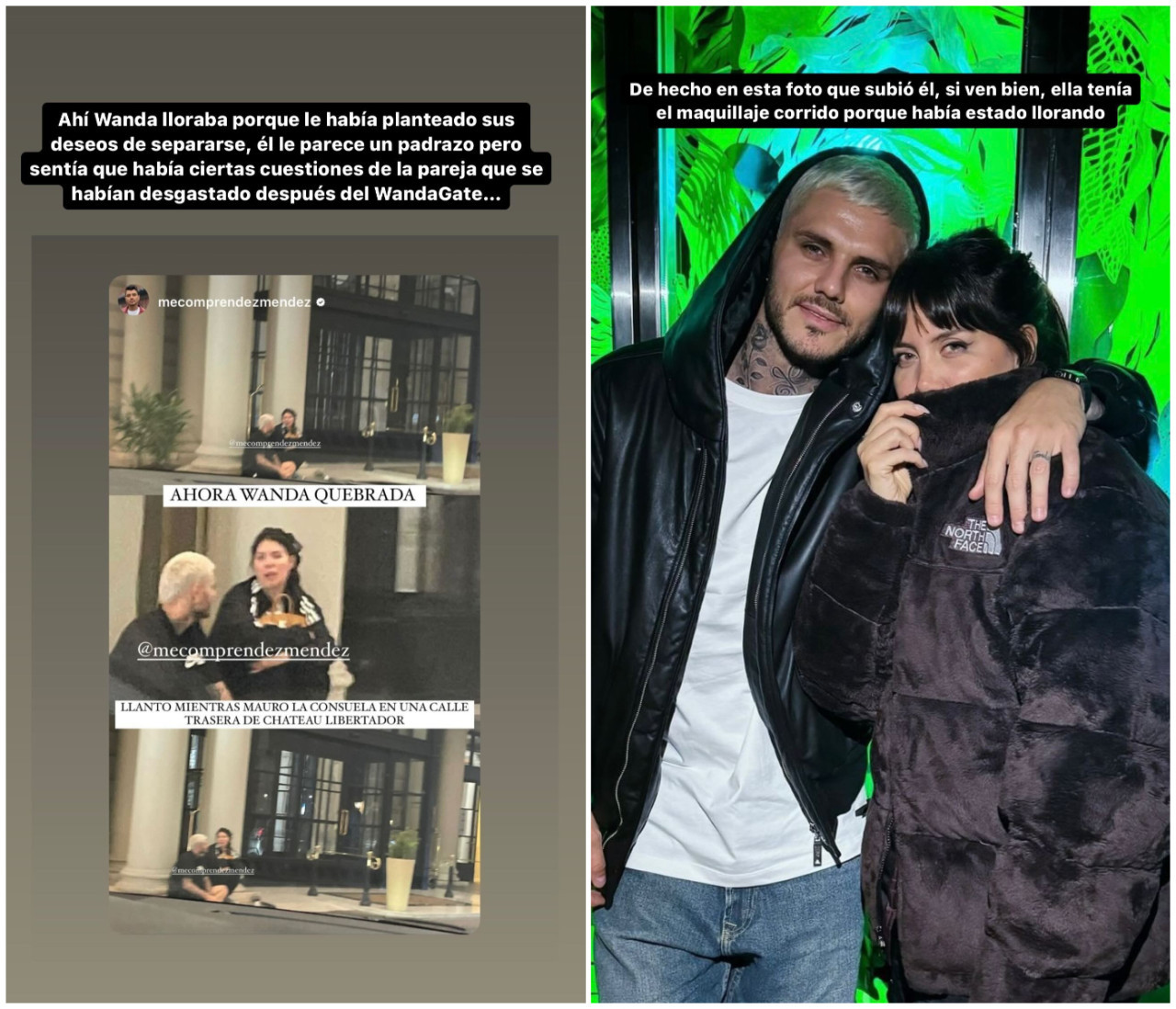 Wanda Nara y Mauro Icardi estarían atravesando una separación definitiva. Fotos: Instagram/gossipeame