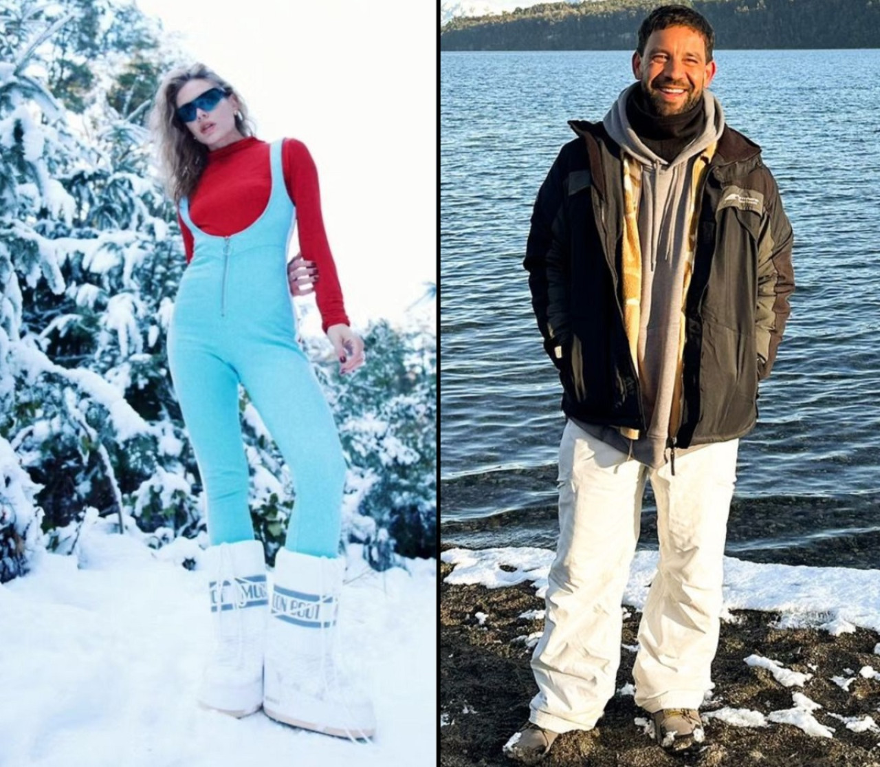 Emilia Attias y Agustín Sierra estuvieron en la Patagonia. Fotos: Instagram